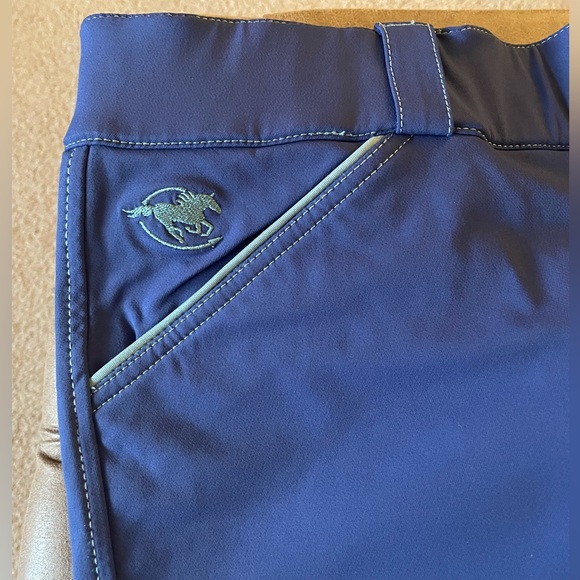 SmartPak Piper Blue Suede Full Seat Breeches sz 34R - Picture 10 of 10